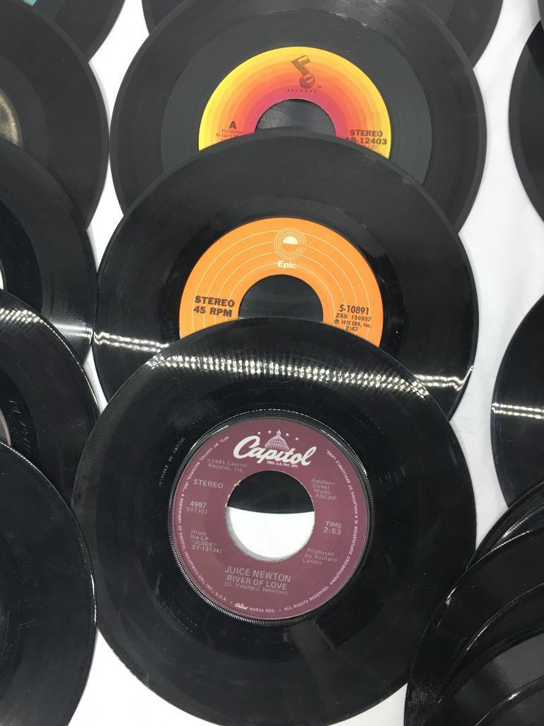 Large Lot of 45 RPM Juke Box Records Elton John Patsy Cline and many more