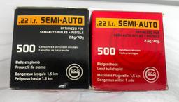 1,000 Rounds of New Geco RUAG Ammotec .22 LR Semi-Auto, 2 Boxes of 500