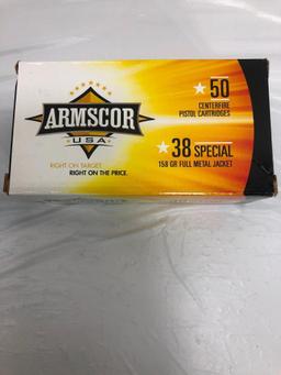 100 Rounds Armscor 38 Special 158GR Full Metal Jacket