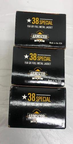 500 Rounds New Armscor 38 Special 158gr FMJ, 10 Boxes of 50