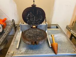 Waffle Cone Iron - Electric w/ Wooden Utensil