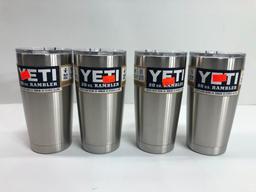 4 Items: YETI Rambler 20oz Tumbler, Stainless