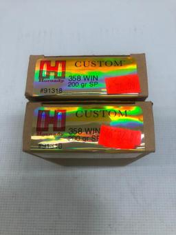 Hornady Custom 358 WIN 200gr SP - 2 Boxes, 40 Total Rounds