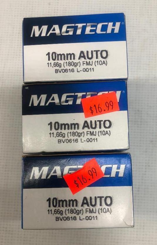 Magtech 10mm Auto 180gr FMJ - 3 Boxes, 150 Total Rounds