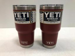 2 Items: YETI Rambler 30oz Tumbler, Brick Red