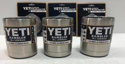 6 Items: YETI Rambler 10oz Lowball Stainless NOT LID , Rambler MagSlider LID 10oz Lowball/20oz