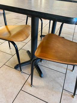 Restaurant Table & 2 Chairs, Pedestal Base, Laminate Top, Tables 30in x 24in & 29.5in H