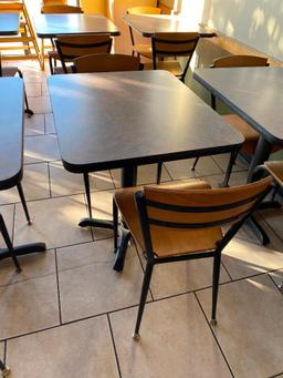 Restaurant Table & 2 Chairs, Pedestal Base, Laminate Top, Tables 30in x 24in & 29.5in H