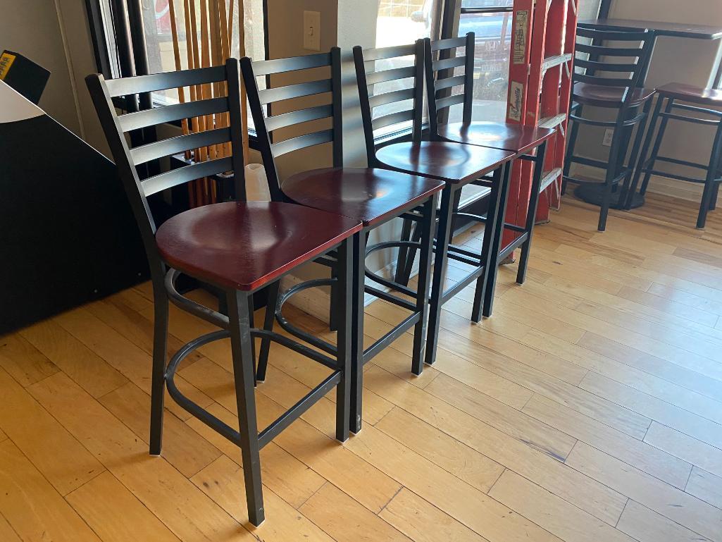 Pub Chairs, Modern, Metal Frame, Wood Seat, Ladder Back, 8 x's/$