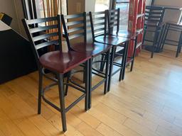 Pub Chairs, Modern, Metal Frame, Wood Seat, Ladder Back, 8 x's/$