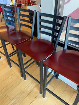 Pub Chairs, Modern, Metal Frame, Wood Seat, Ladder Back, 8 x's/$