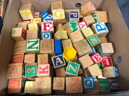 2 Boxes Full of Lincoln Long Wood, Blocks and Wood Toys