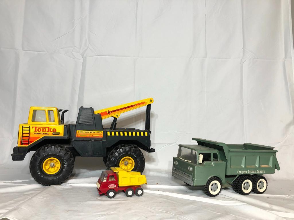 Vintage Toys, Including Structo Deluxe Dumper, Tonka Turbo Diesel Truck