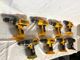 8 DeWalt Drills with no Batteries