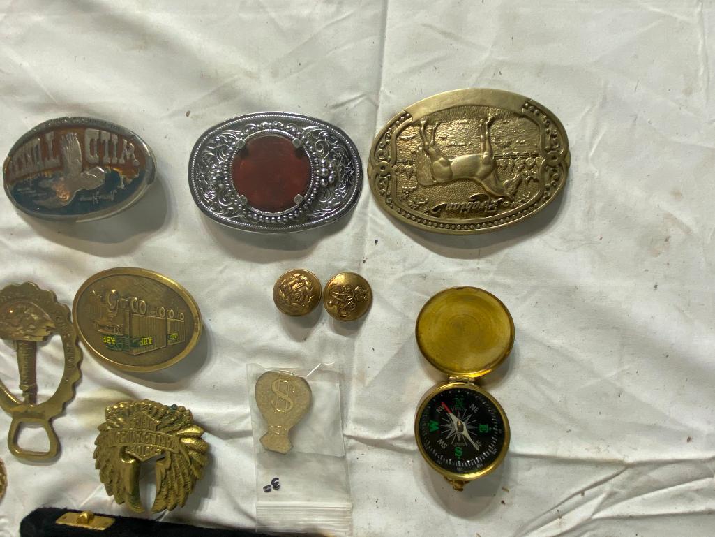Vintage Belt Buckles, Smalls, Old Small Jewelers Balance Scale, Misc.