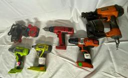 Cordless Battery Operated Tools, Some Batteries, Charger