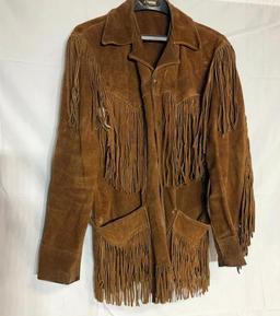 Vintage Leather Fringed Jacket, Possibly Handmade