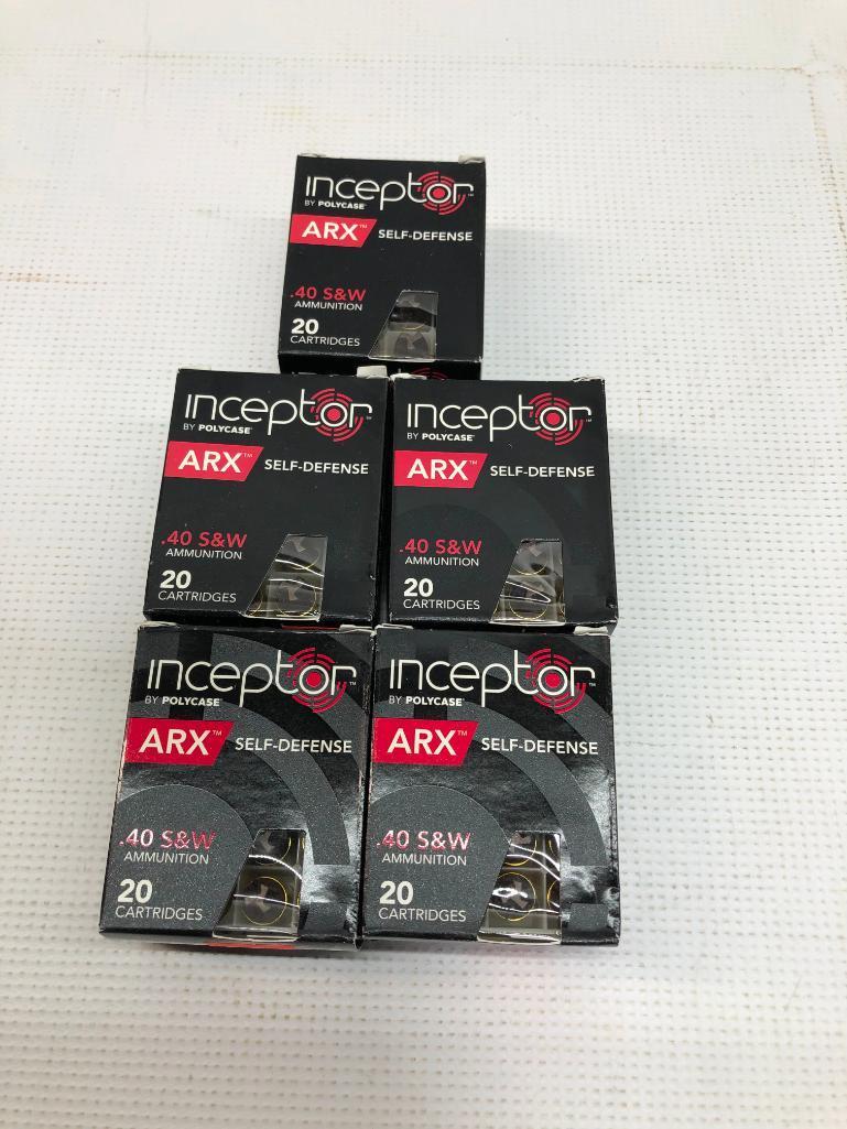 Lot of 5 Items: (5) Inceptor by Polycase .40 S&W 107gr ARX