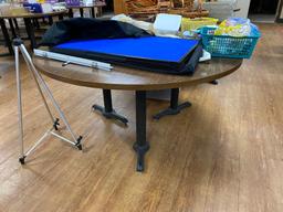 Laminate Top Restaurant Table w/ Pedestal Bases, 72in Diameter