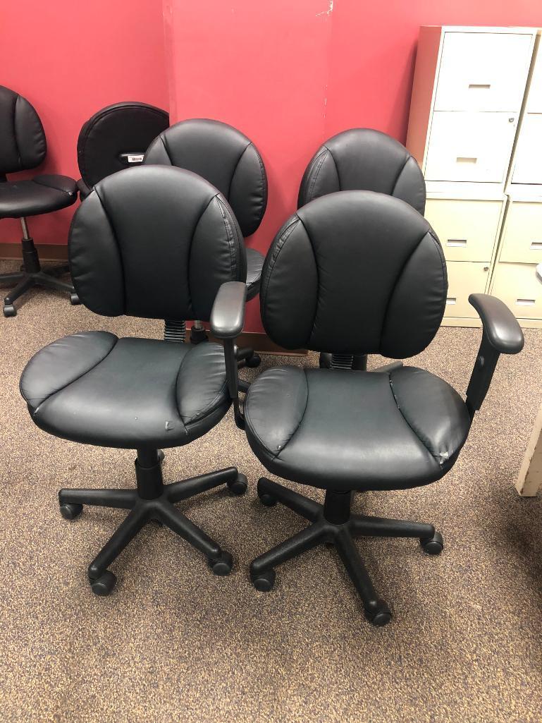 Office Chairs; Casdin Puffy Black Task Chair w/o Arms, Model: 15240-CC Lot of 4