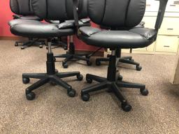 Office Chairs; Casdin Puffy Black Task Chair w/o Arms, Model: 15240-CC Lot of 4