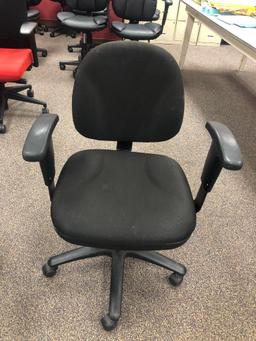 Lot of 3 Task Chairs, One w/ Fixed Arms, 2 Match, One w/ Arms Close to Matching Other Two