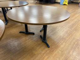 Laminate Top Restaurant Table w/ Pedestal Bases, 72in Diameter