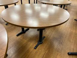 Laminate Top Restaurant Table w/ Pedestal Bases, 72in Diameter