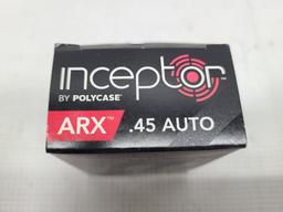 (3) Inceptor by Policase ARX .45 Auto 20 Cartridges Each