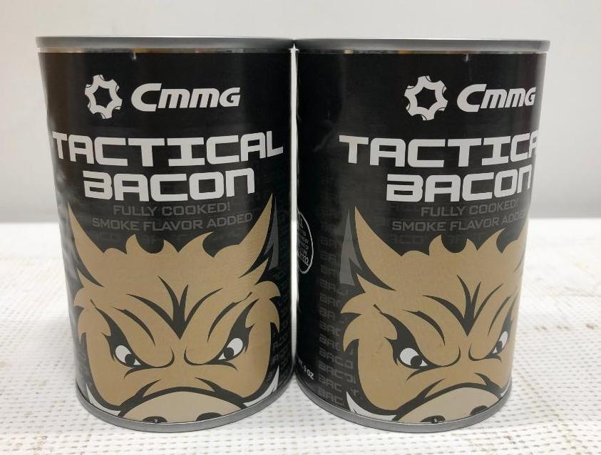 2 Items CMMG Tactical Bacon Cans Fully Cooked Smoke Flavor Added