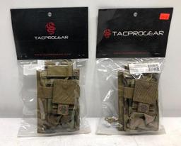 (2) Tacprogear Single Rifle Mag Pouches w/ Universal Pistol Mag Pocket