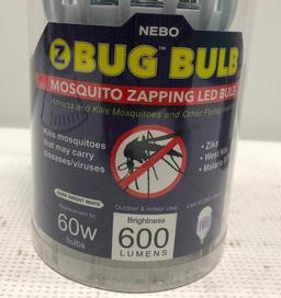 (2) NEBO Z Bug Bulbs - Mosquito Zapping LED Bulbs 600 Lumens