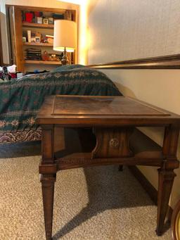 Lot of 2 Side Tables, Mid-Century Modern, Table Top w/ Storage Shelf 26in x 22in x 22in H