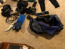 Scuba Diving Gears - BCD, Size 10 Shoes, Size Large Fins, XL Suit, 2 Regulators, Weights, Mask &