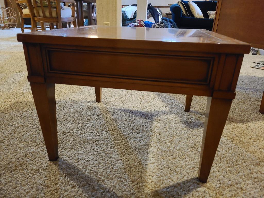 Wooden End Table w/ Under Shelf 28in x 20in