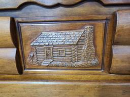 Very Nice Wooded Chest of Drawers w/ Engravings, Nice Wooden Cedar Chest