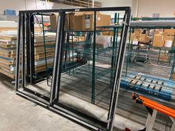 4 Walk-In Cooler Glass Door Frames, 8 Glass Doors, 12 LED Lights & 50+ Merchandiser Shelves & 8