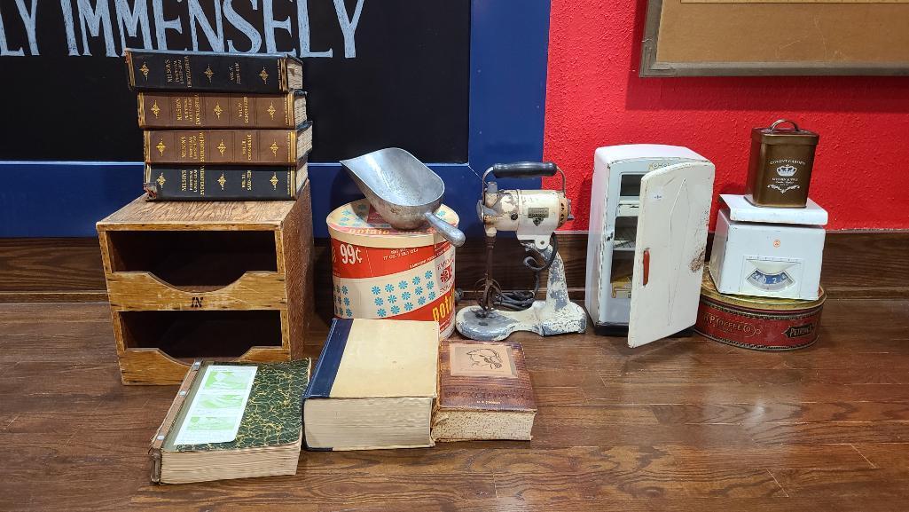 Vintage Items - Books, Electric Hand Mixer, etc