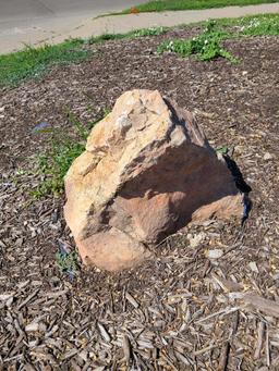 2 Larger Landscaping Boulders Approx. 48in & 1 Semi-Buried Boulder (By Sign)