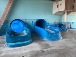 Three Outdoor / Indoor Heavy Duty Water Slides w/ 3 Interior Chutes, Huge Platform w/ Entrance