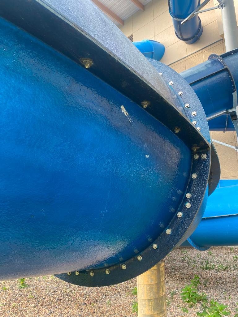 Three Outdoor / Indoor Heavy Duty Water Slides w/ 3 Interior Chutes, Huge Platform w/ Entrance