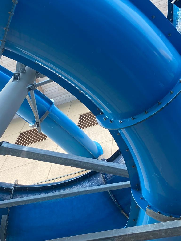 Three Outdoor / Indoor Heavy Duty Water Slides w/ 3 Interior Chutes, Huge Platform w/ Entrance