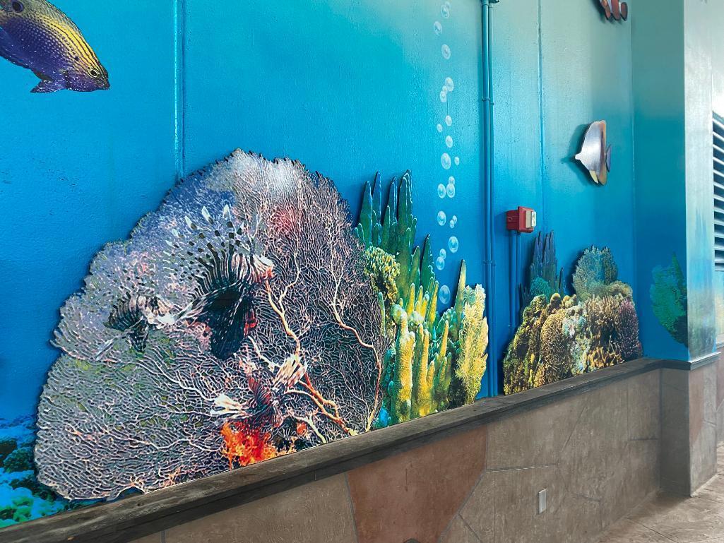 Wall-Mounted Tropical Salt Water Fish and Coral / Reef Die Cut Figural Fish & Corals