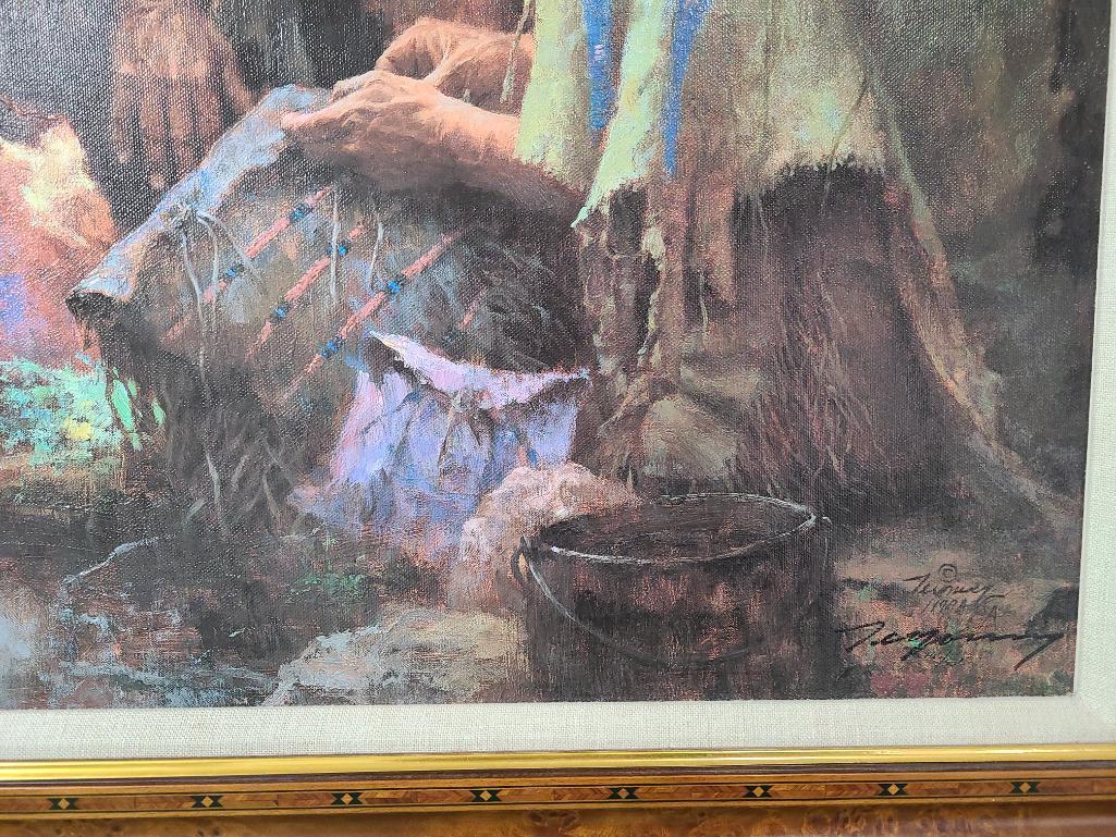 "Opening the Sacred Bundle" by Howard Terpning Signed and Numbered 166/550 33" x 22 3/8"