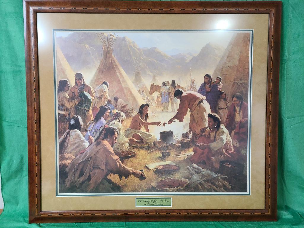 "The Feast" by Howard Terpning Signed and Numbered 896/1850 36" x 31 1/4"