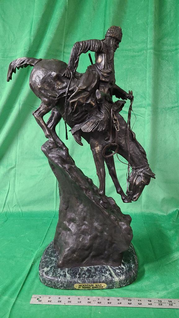 "Mountain Man" by Frederic Remington 27" Tall Bronze Sculpture