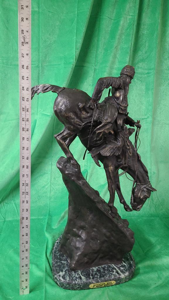 "Mountain Man" by Frederic Remington 27" Tall Bronze Sculpture