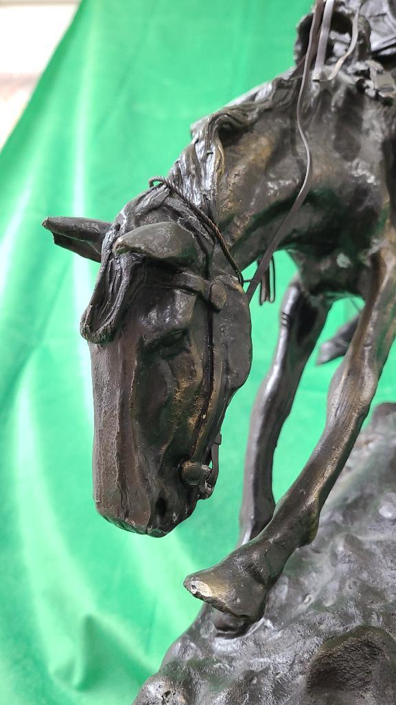 "Mountain Man" by Frederic Remington 27" Tall Bronze Sculpture