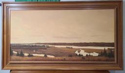 Horizon #890 "Fall Evening..." by Anne Burkholder Lincoln NE 36" x 72" Owner Paid $9,000+ w/ Letter