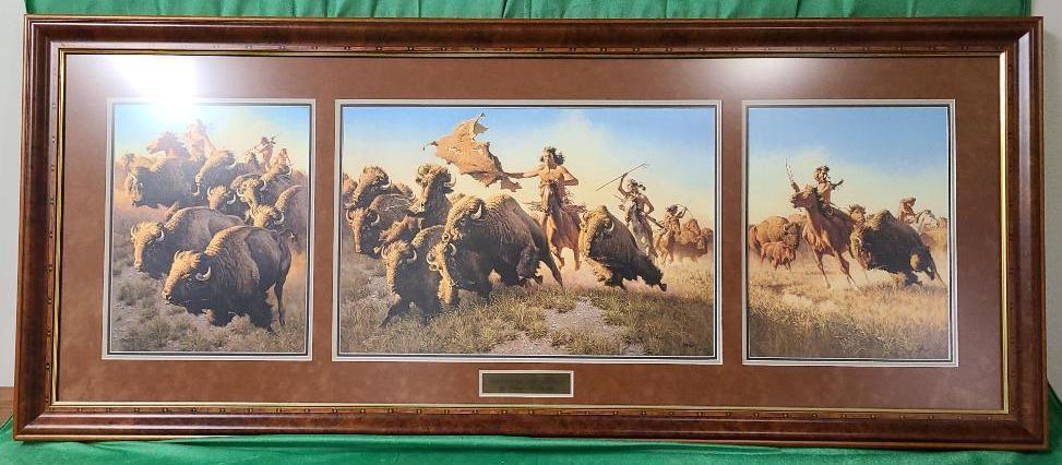 "Splitting the Herd" by Frank C. McCarthy Signed and Numbered 23/550 21 1/2" x 14 3/8"